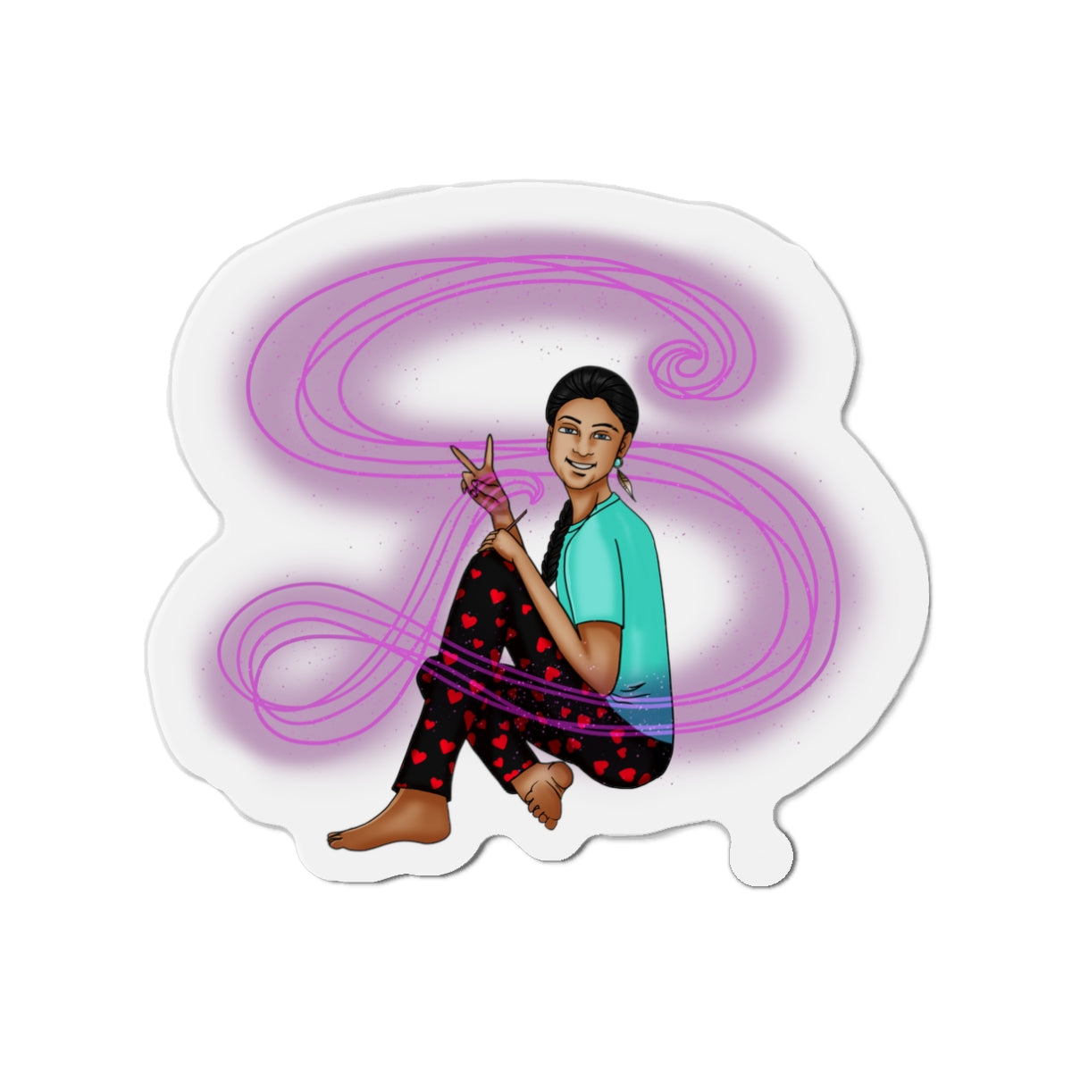 Light Witch Kiss-Cut Magnet