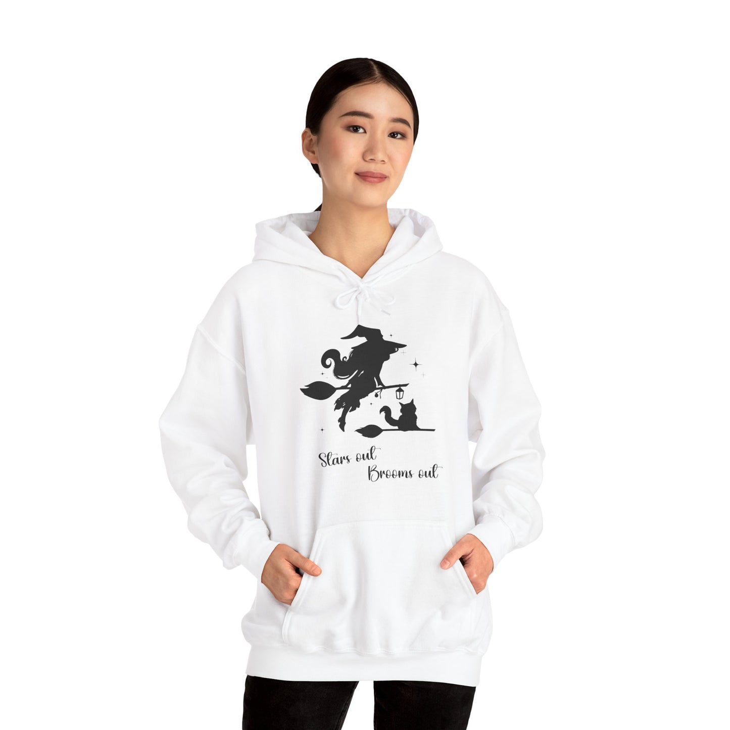 Dark Shadow Witch with Cat Unisex Hoodie S-5XL