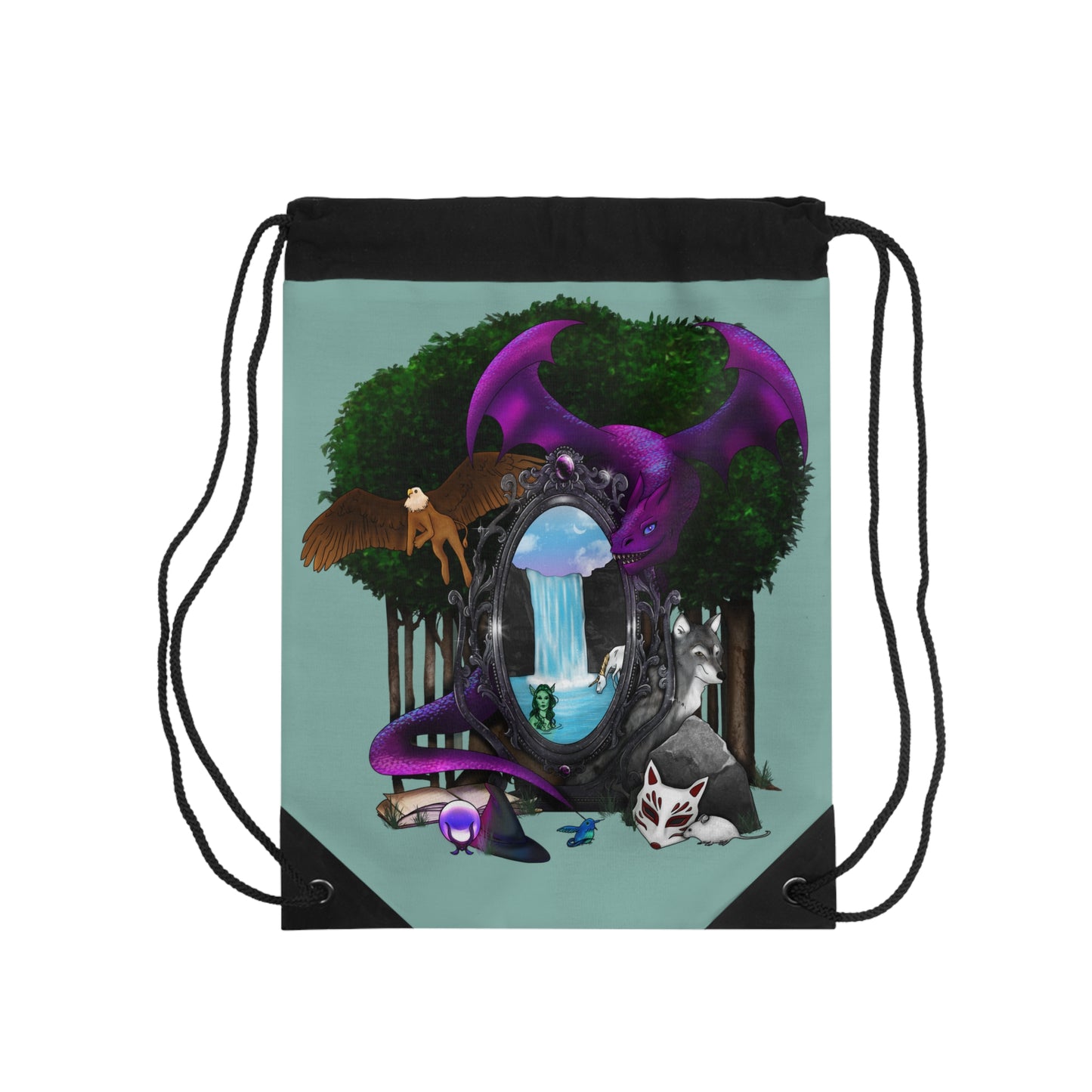 Portal to the Magic Mirror Drawstring Bag