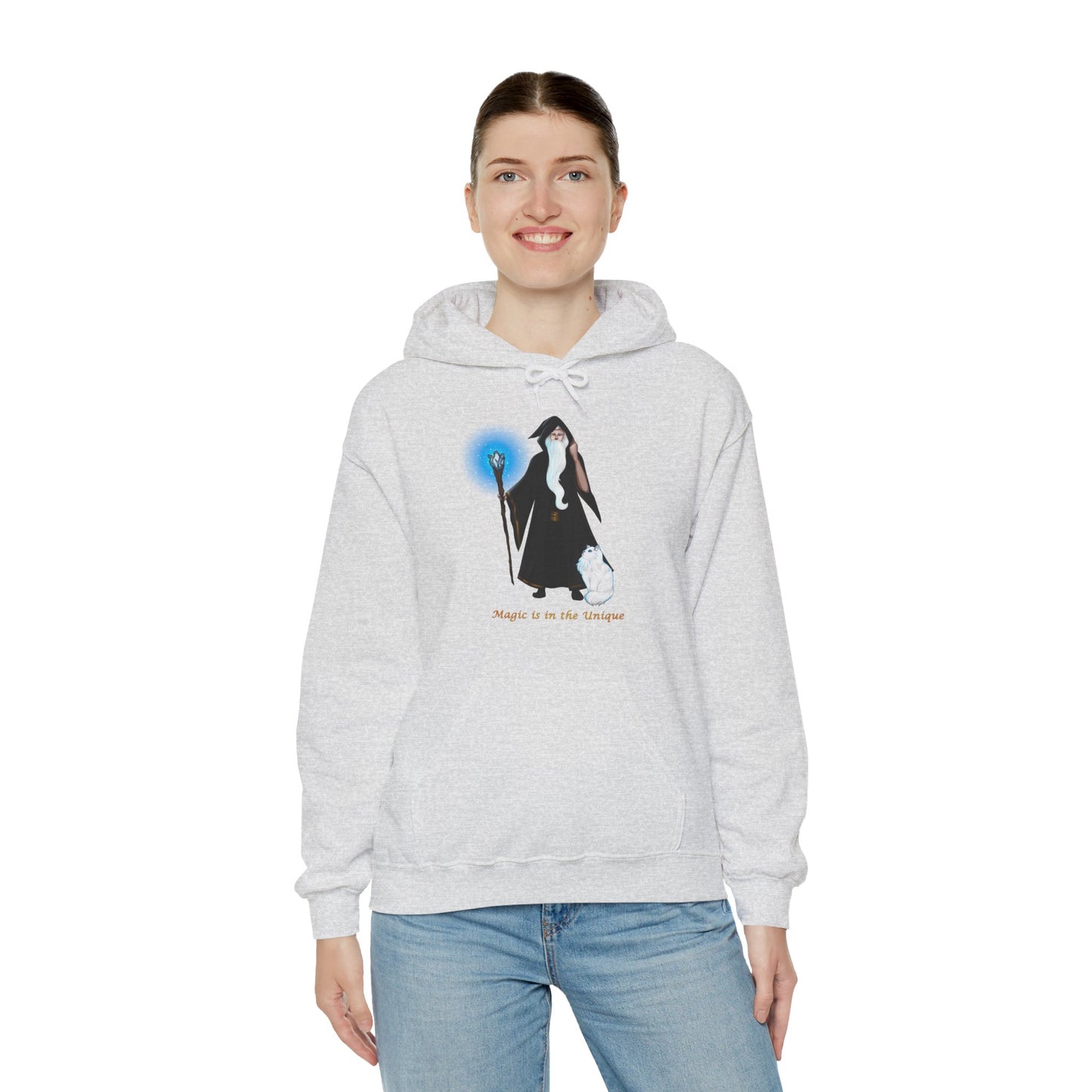 Magic in the Unique Wizard/Cat Familiar Unisex Hoodie S-5XL