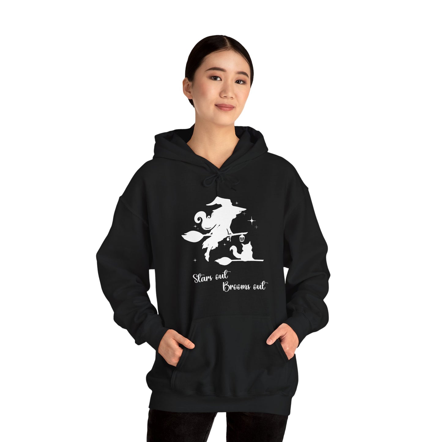 Light Shadow Witch with Cat Unisex Hoodie S-5XL