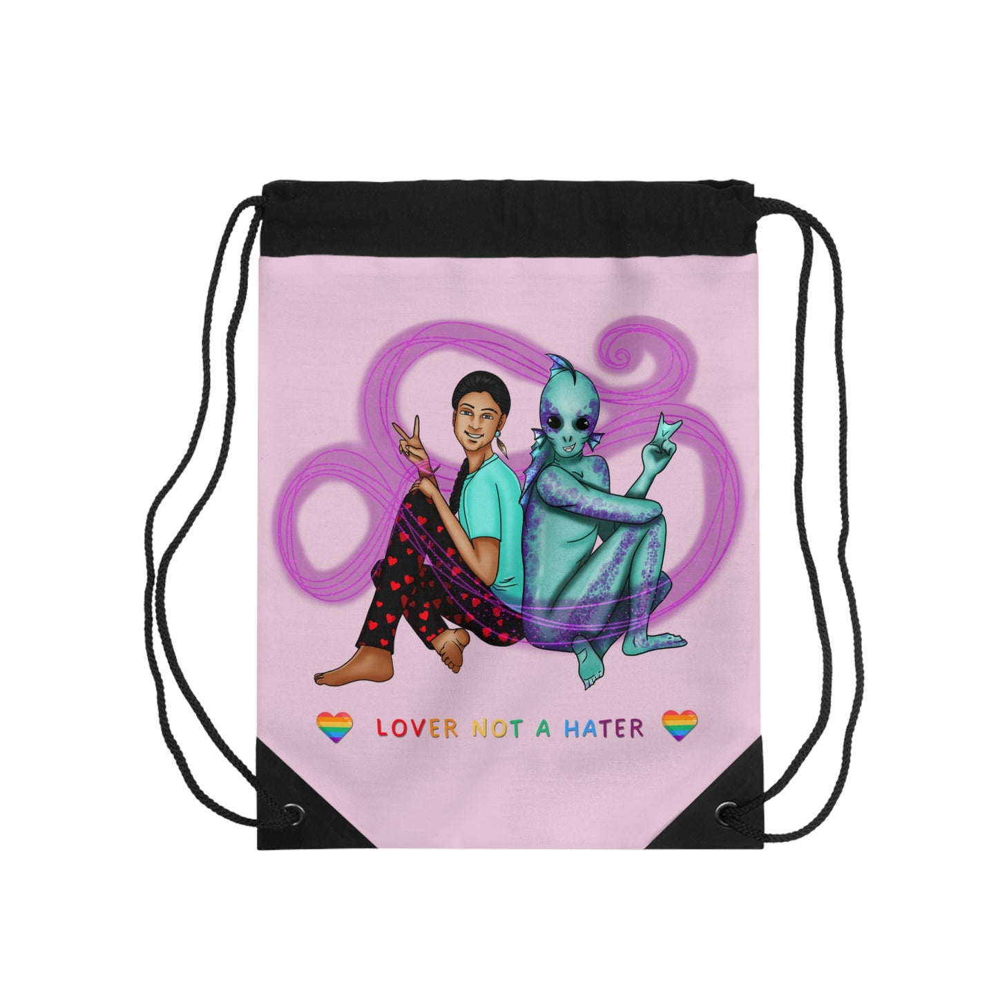 Lover not a Hater Drawstring Bag