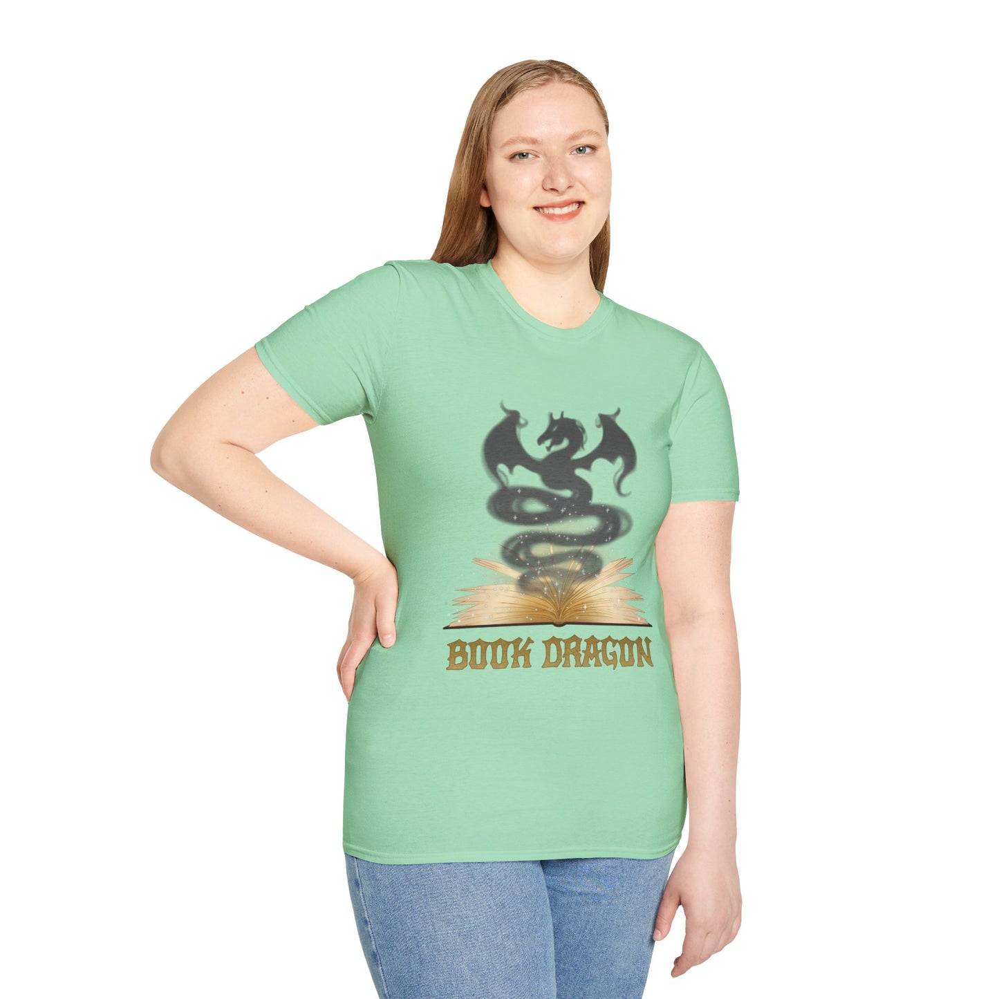 Book Dragon Unisex Softstyle T-Shirt XS-5XL