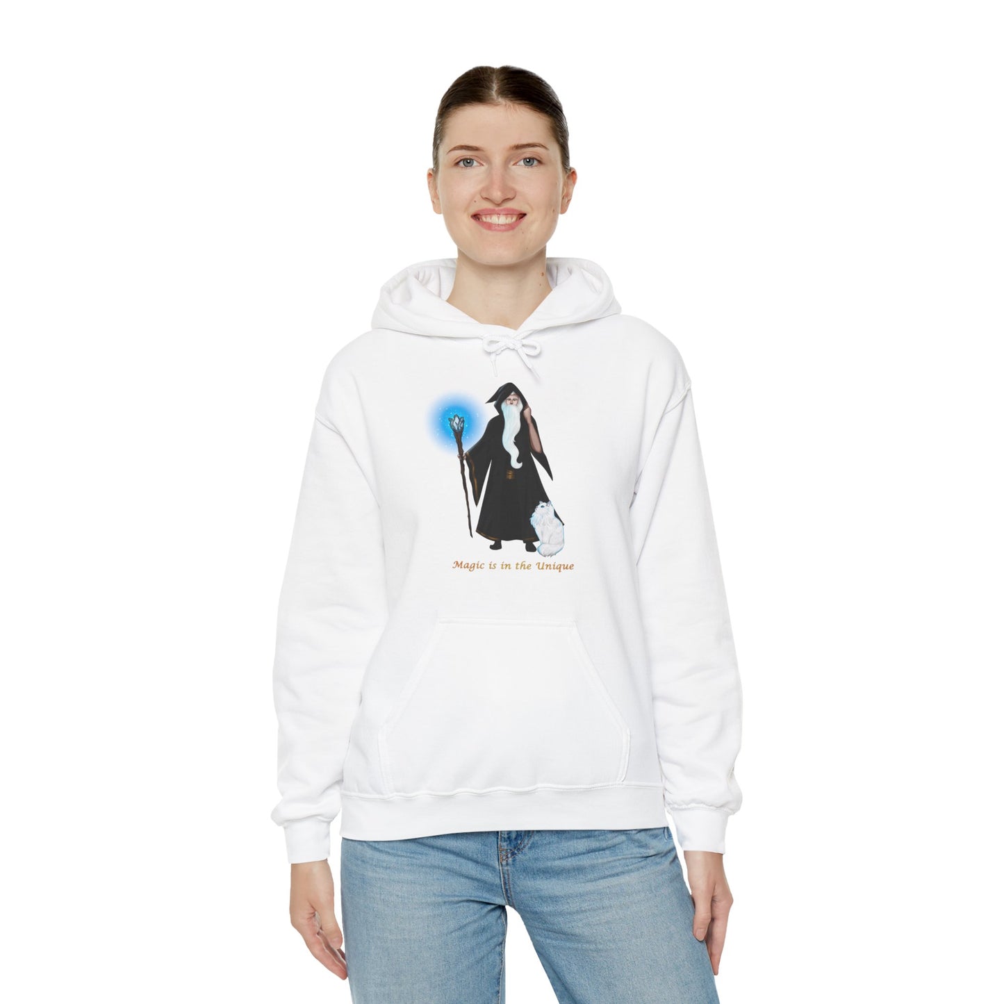 Magic in the Unique Wizard/Cat Familiar Unisex Hoodie S-5XL