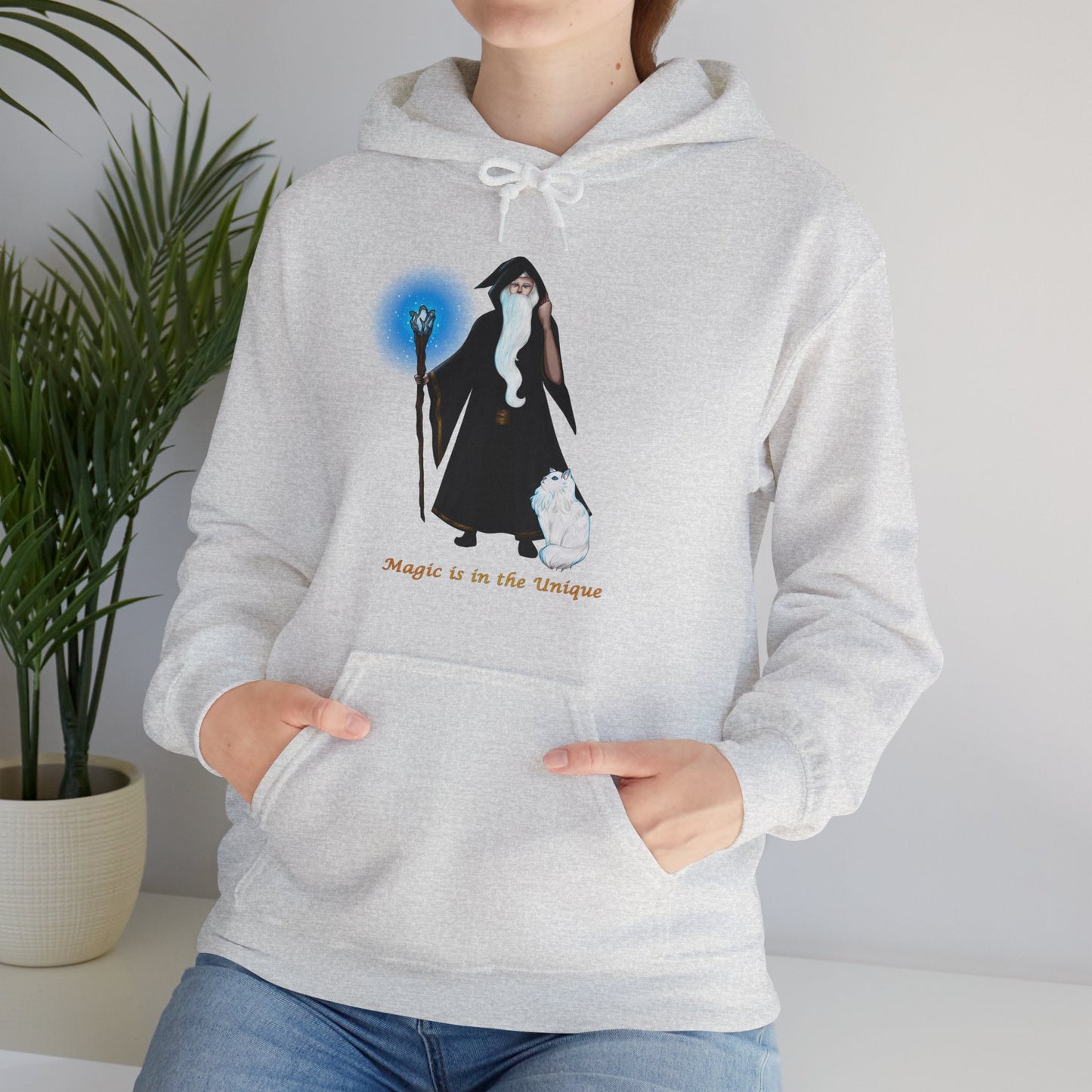 Magic in the Unique Wizard/Cat Familiar Unisex Hoodie S-5XL