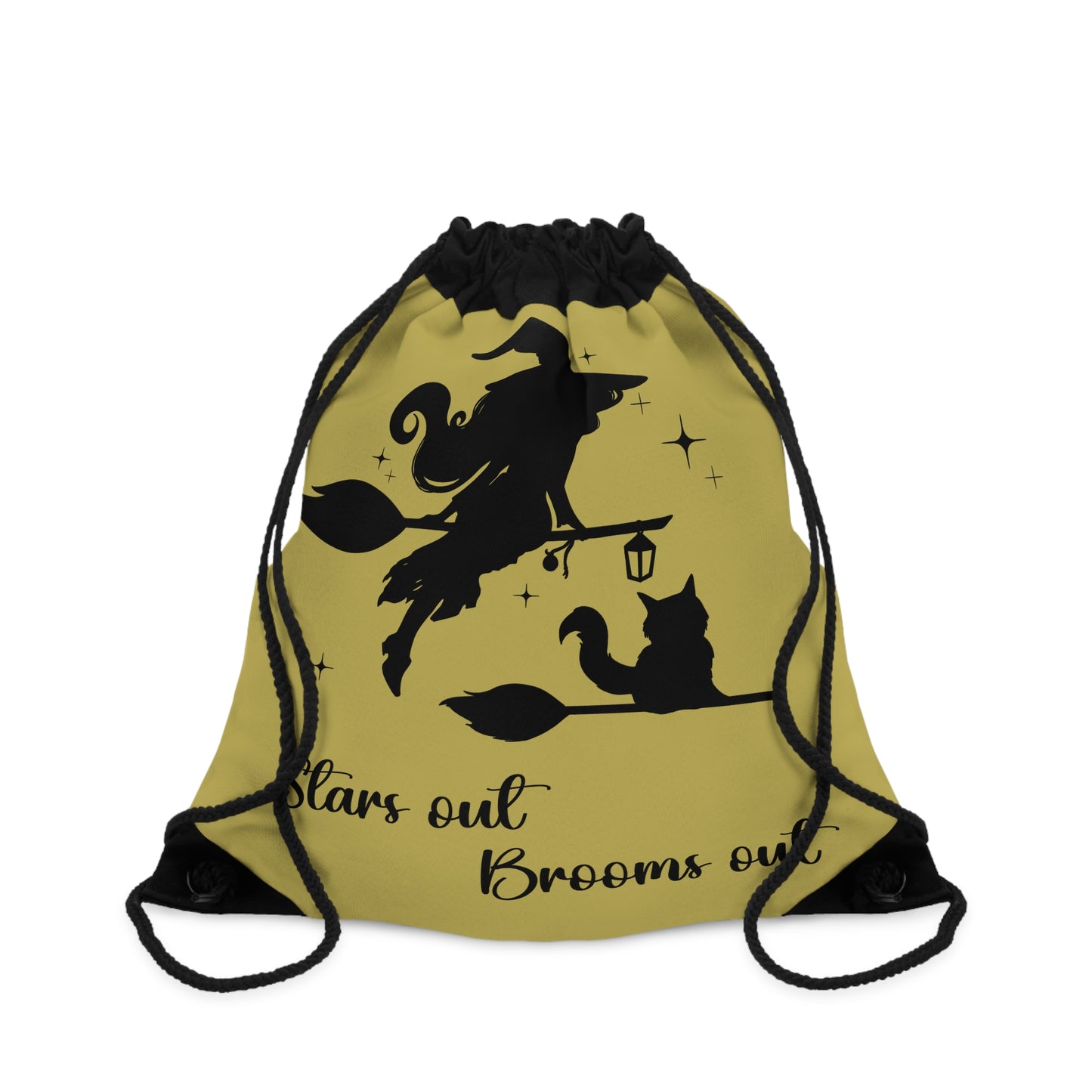 Dark Shadow Witch with Cat Drawstring Bag