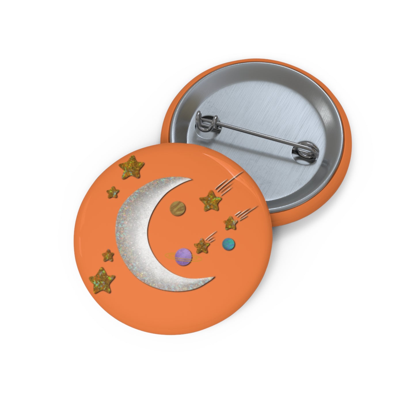 Writer's Imagination Button Pin (Moon/Stars)