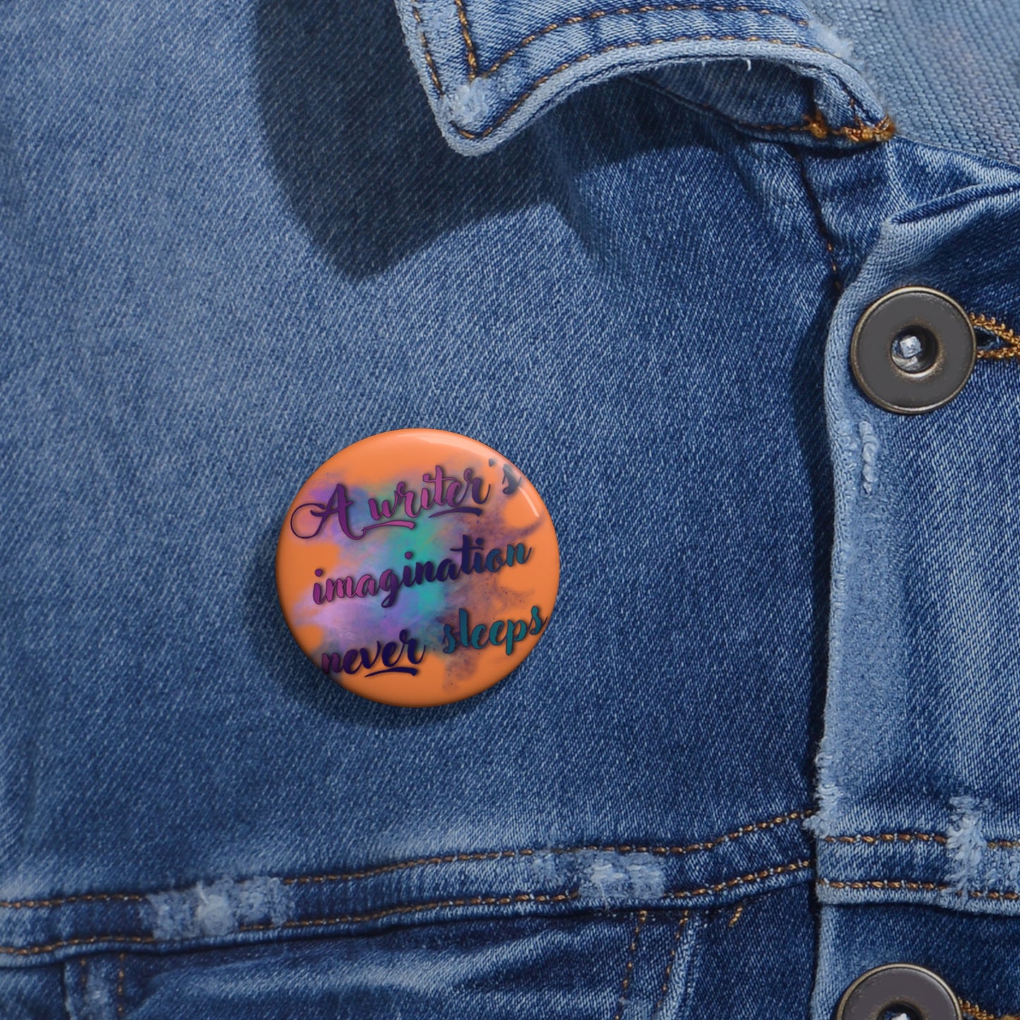 Writer's Imagination Button Pin (Words)
