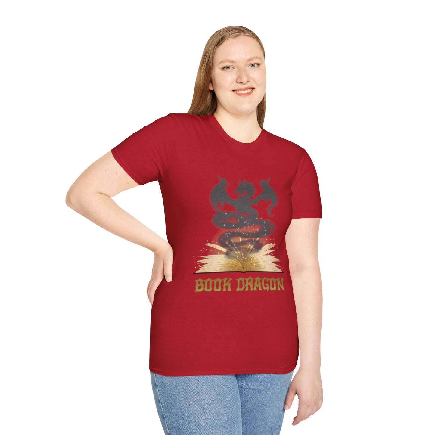 Book Dragon Unisex Softstyle T-Shirt XS-5XL