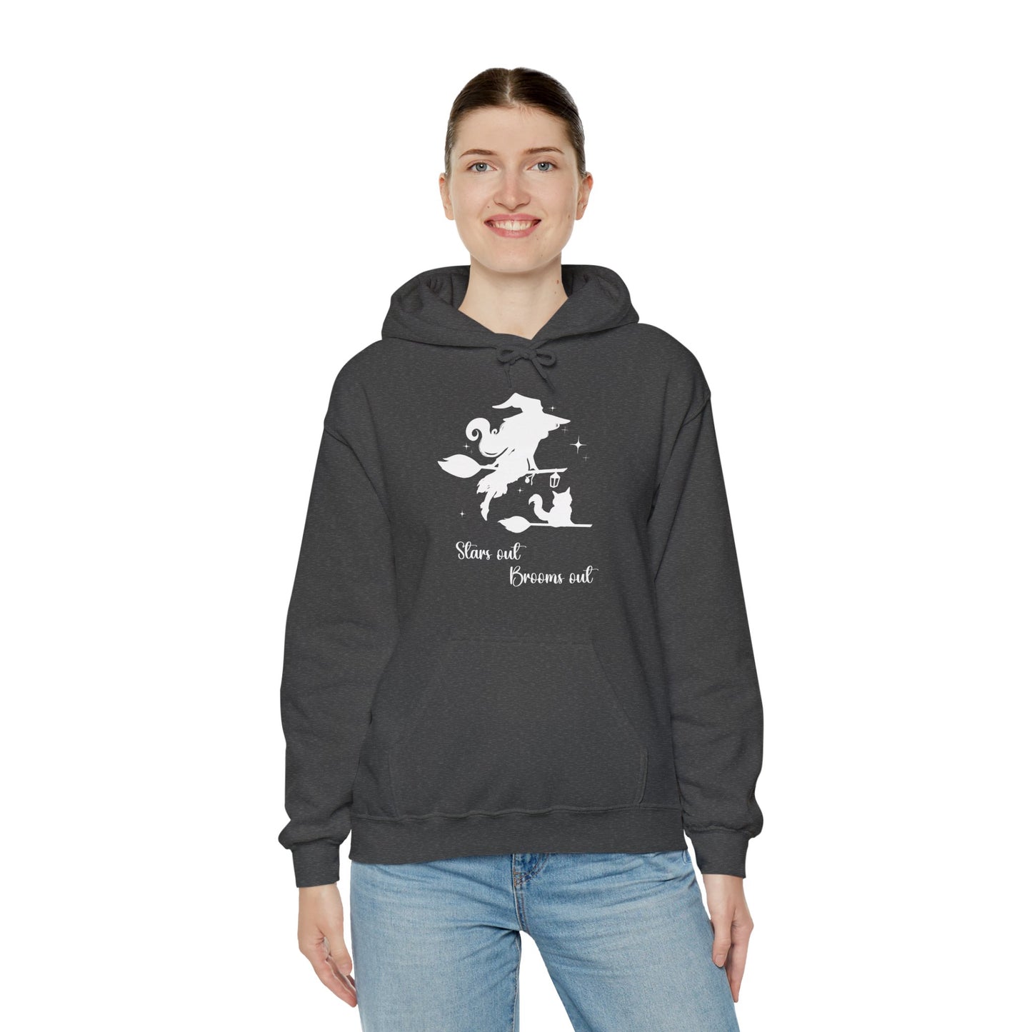 Light Shadow Witch with Cat Unisex Hoodie S-5XL