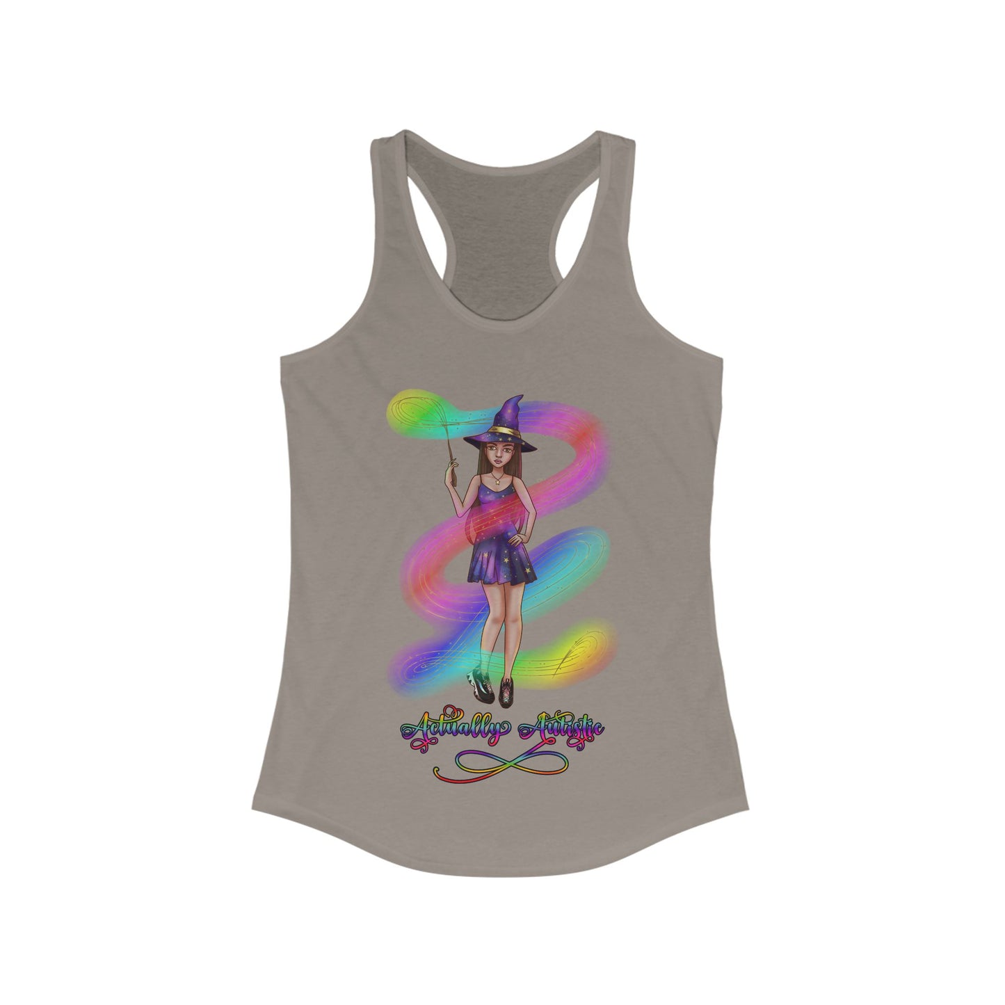 Actually Autistic Magical Witch Women's Racerback Tank Top