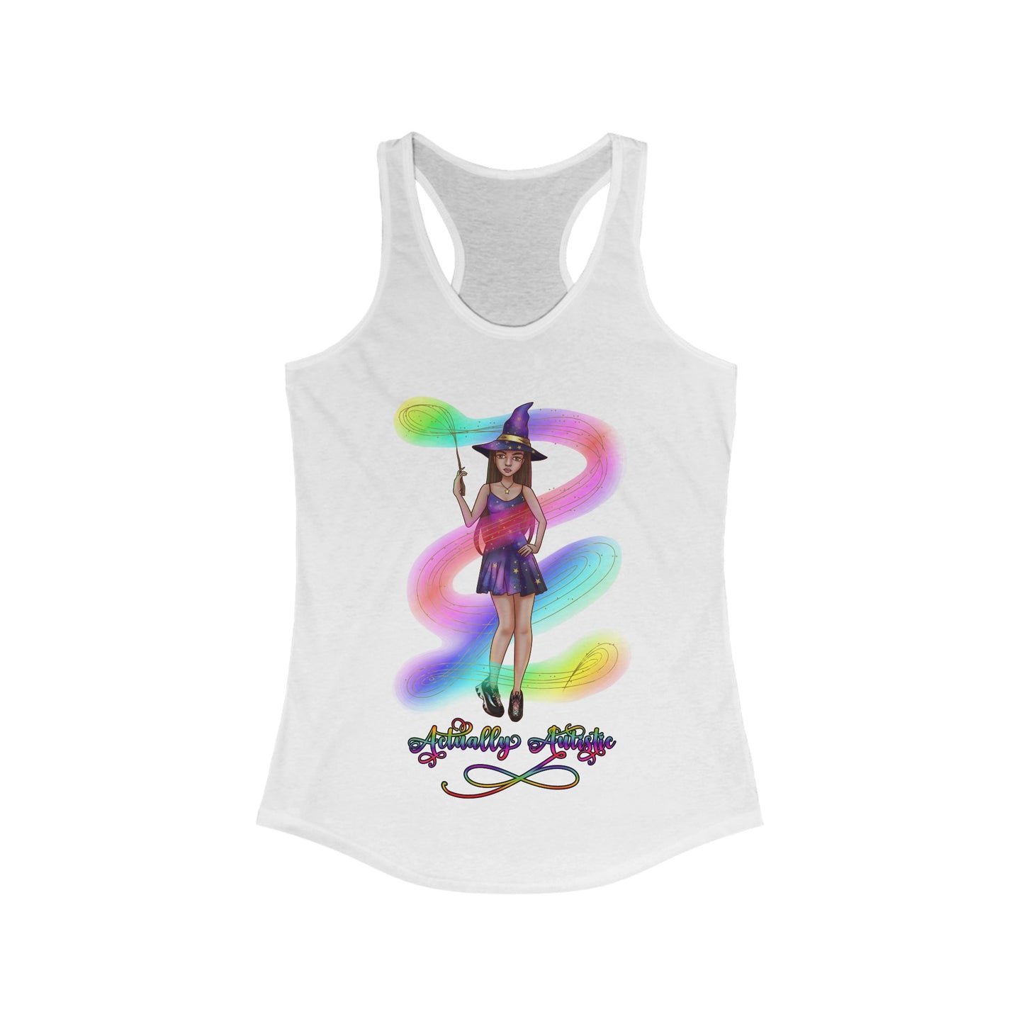 Actually Autistic Magical Witch Women's Racerback Tank Top