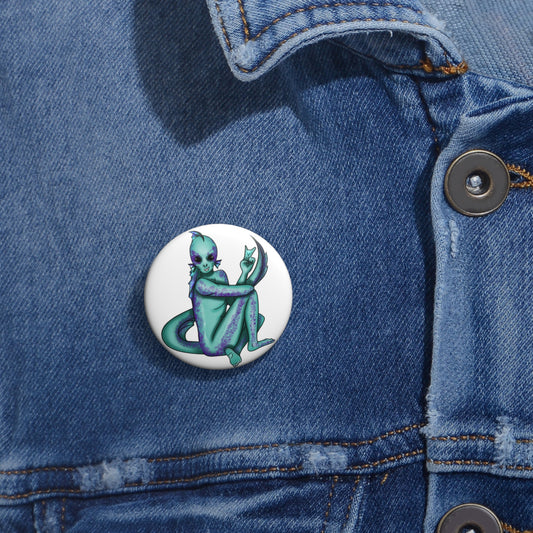 Lake Monster Button Pin