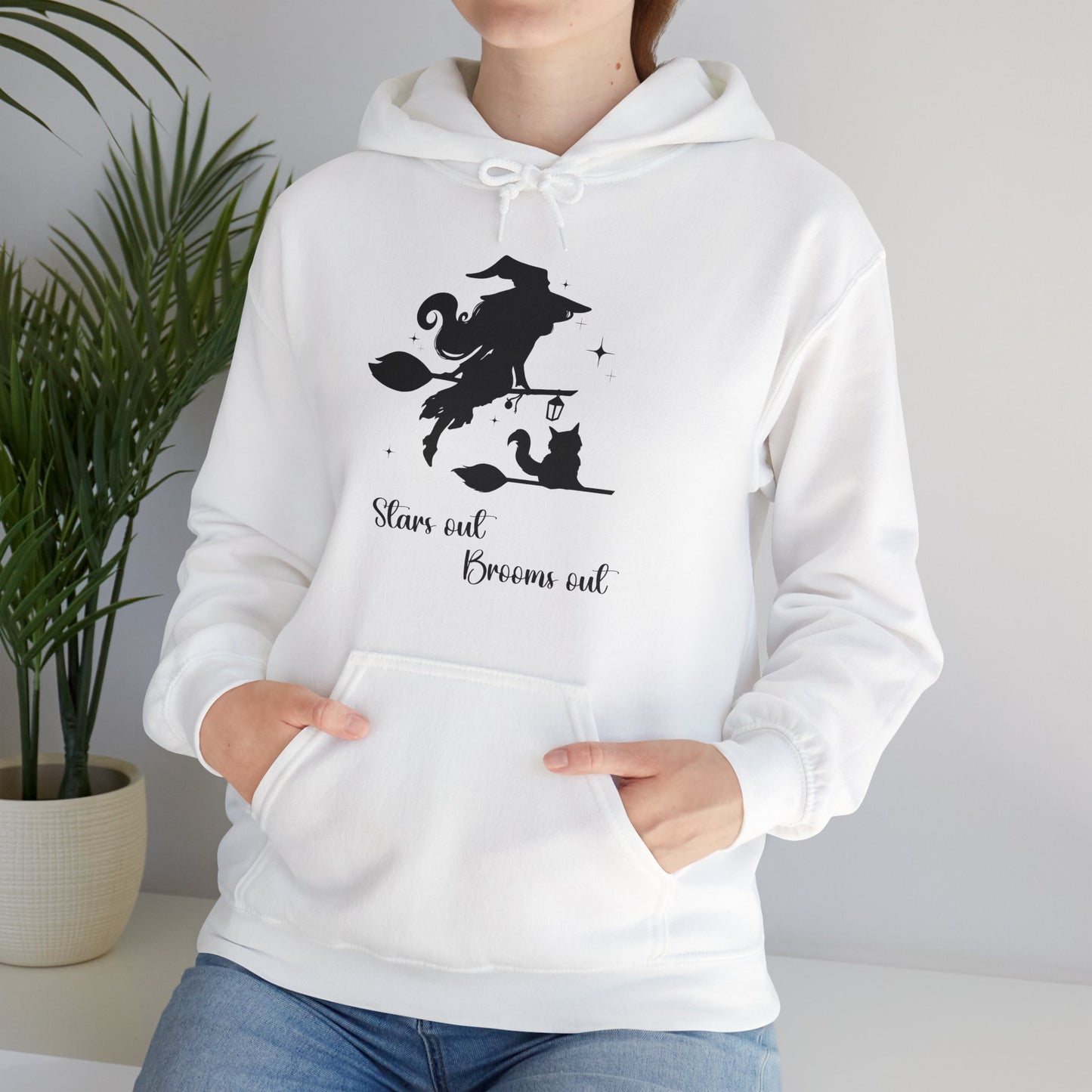 Dark Shadow Witch with Cat Unisex Hoodie S-5XL