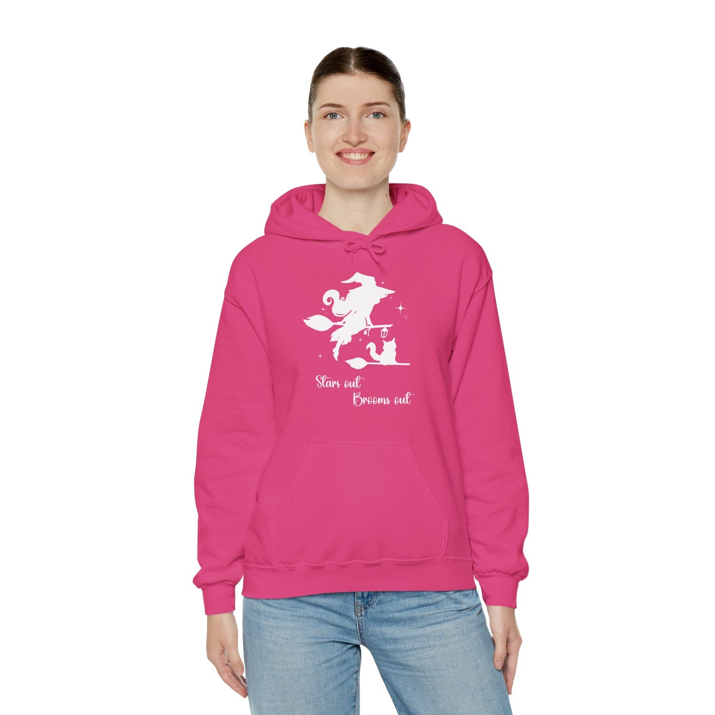 Light Shadow Witch with Cat Unisex Hoodie S-5XL