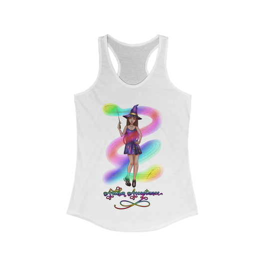 Autism Acceptance Magical Witch Women's Racerback Tank Top
