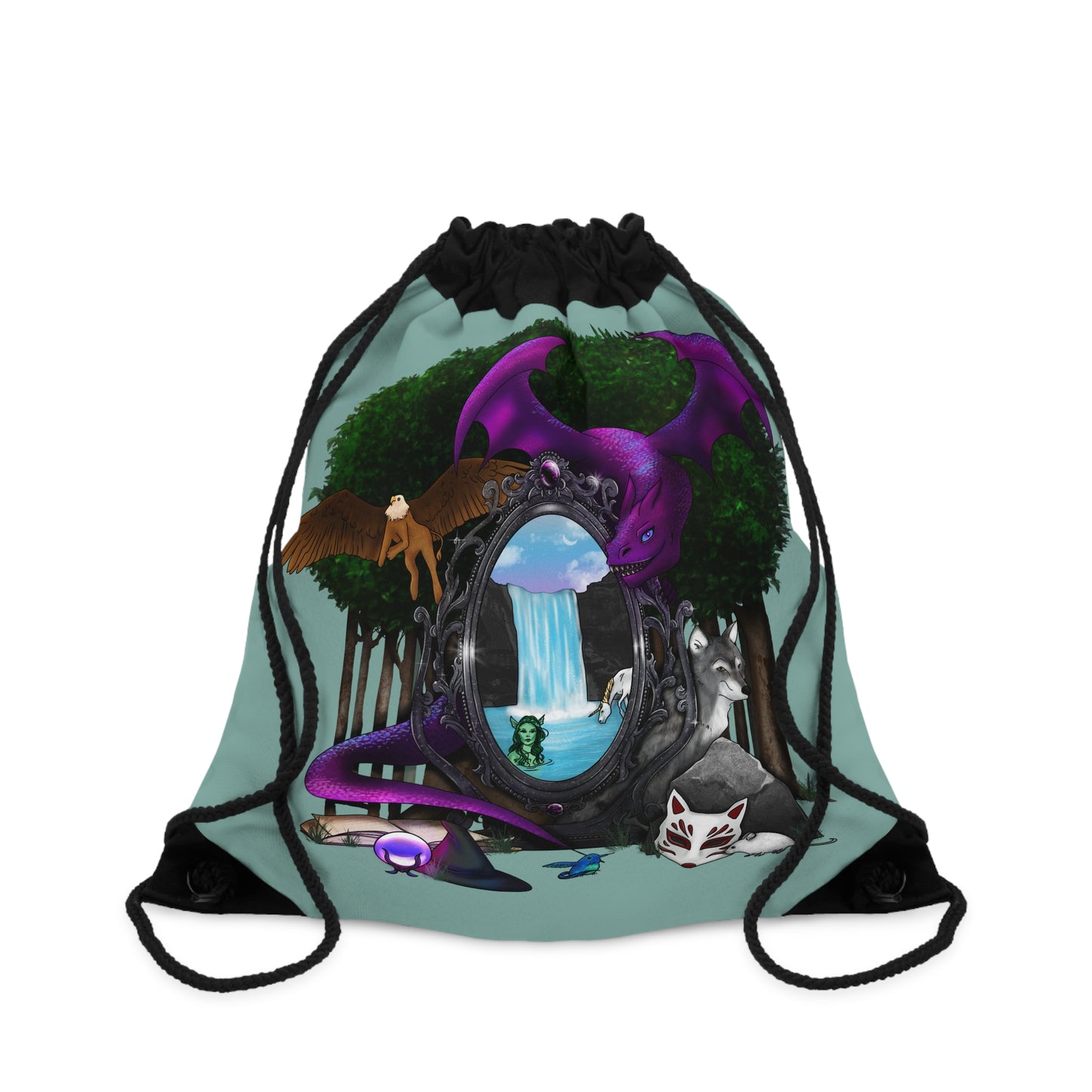 Portal to the Magic Mirror Drawstring Bag