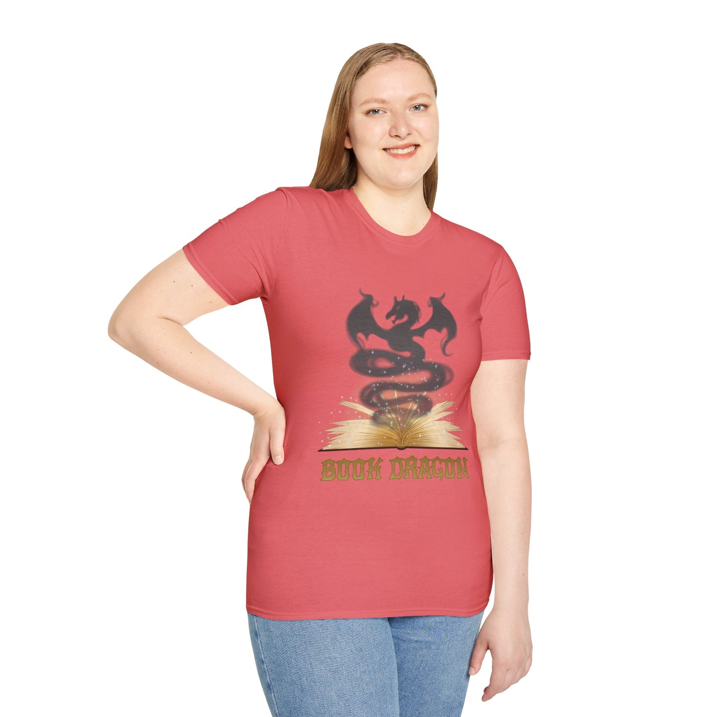 Book Dragon Unisex Softstyle T-Shirt XS-5XL