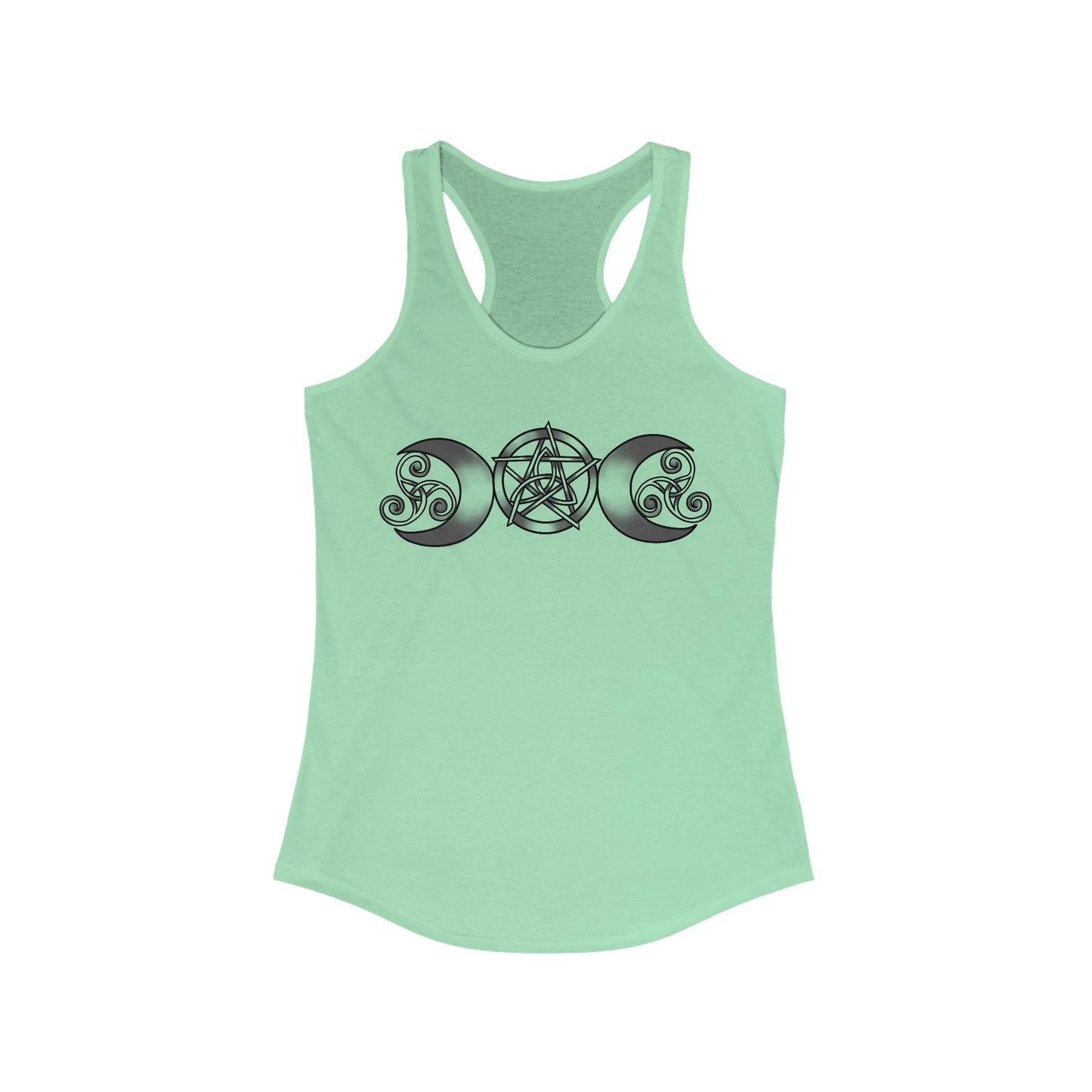 Triple Moon-Triquetra-Pentacle-Triskele Women's Racerback Tank Top