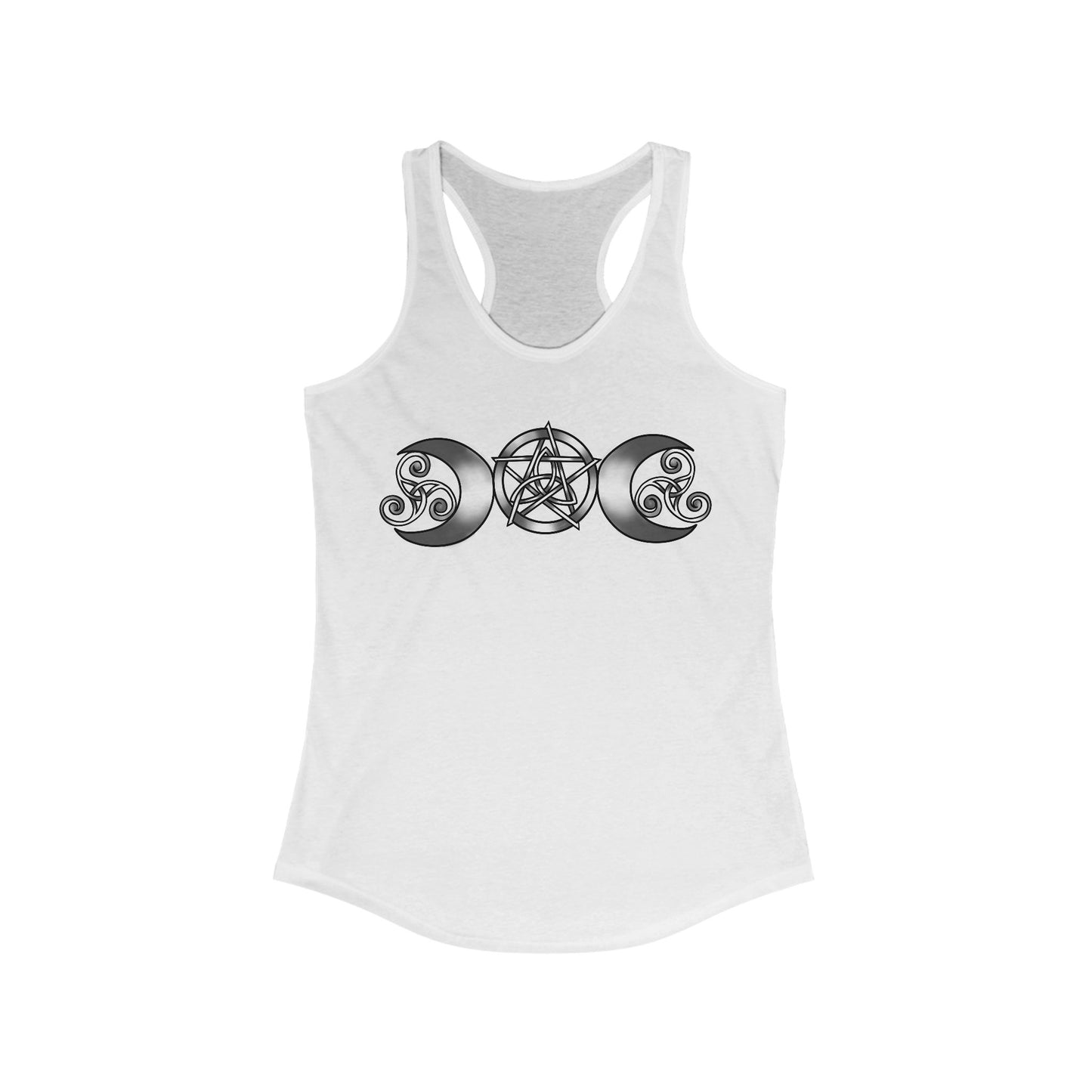 Triple Moon-Triquetra-Pentacle-Triskele Women's Racerback Tank Top