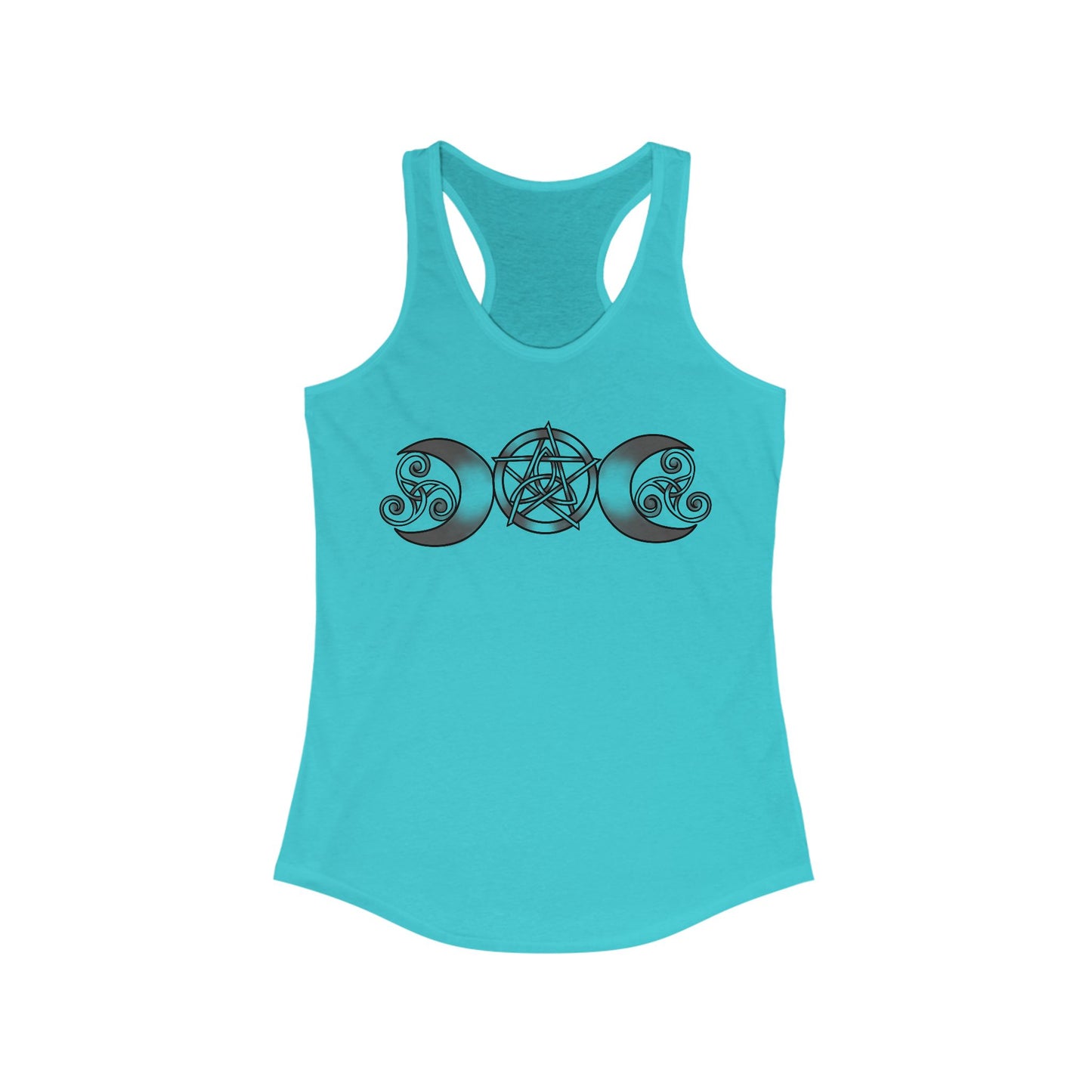 Triple Moon-Triquetra-Pentacle-Triskele Women's Racerback Tank Top