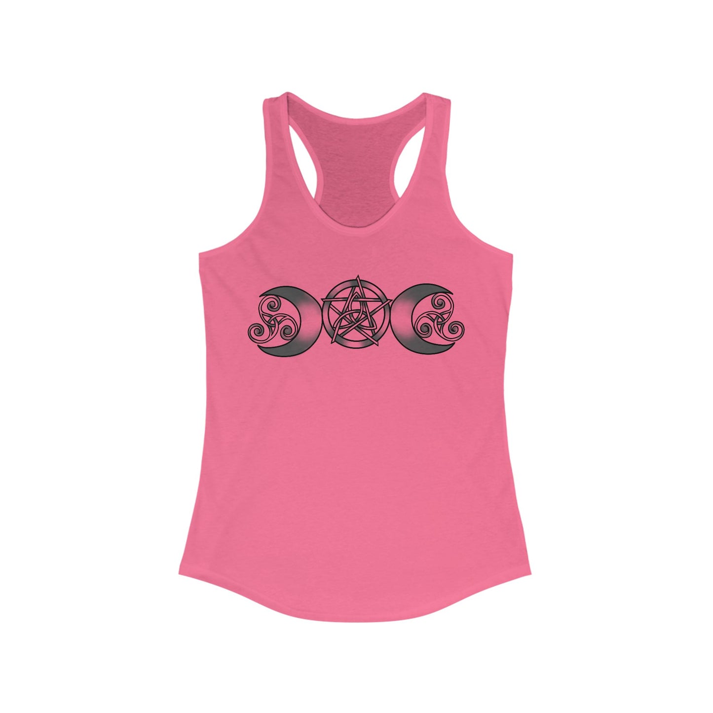 Triple Moon-Triquetra-Pentacle-Triskele Women's Racerback Tank Top