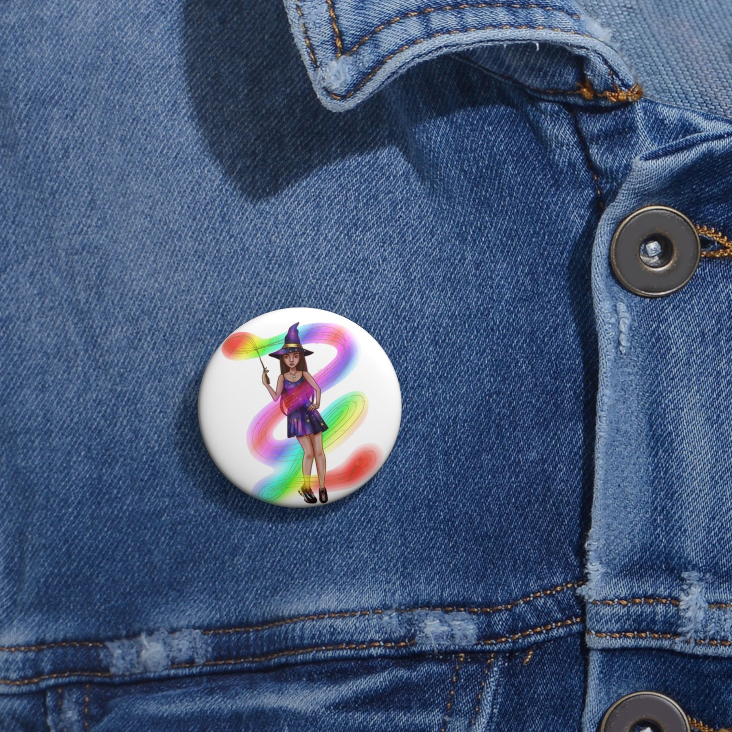 Magical Witch Button Pin
