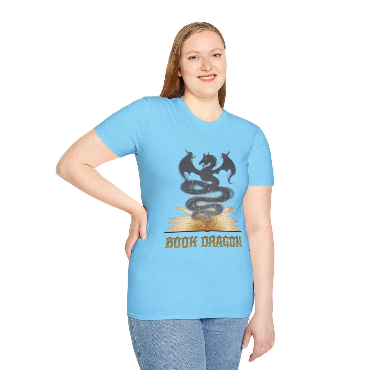 Book Dragon Unisex Softstyle T-Shirt XS-5XL