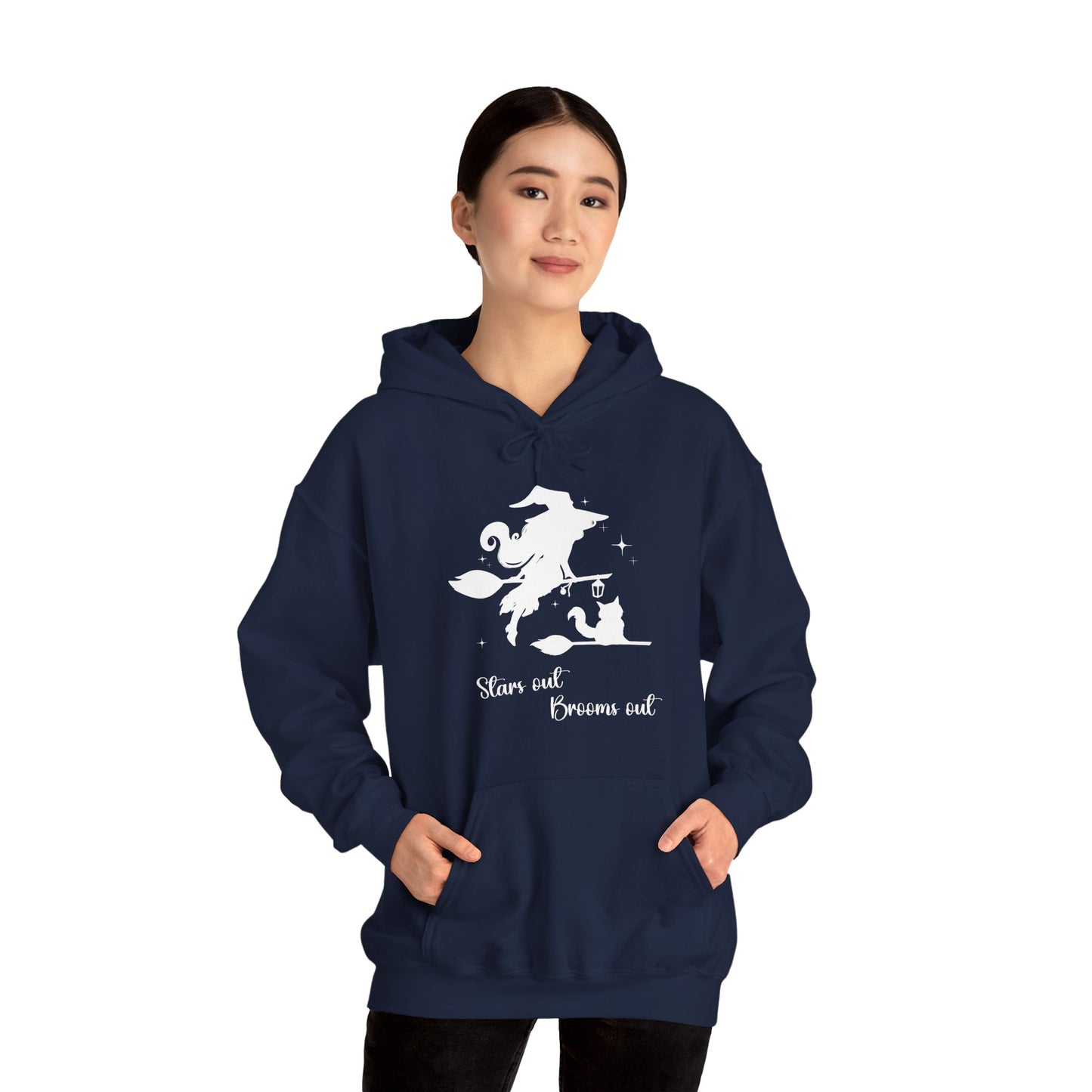 Light Shadow Witch with Cat Unisex Hoodie S-5XL