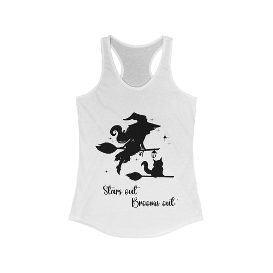 Dark Shadow Witch with Cat Women's Racerback Tank Top
