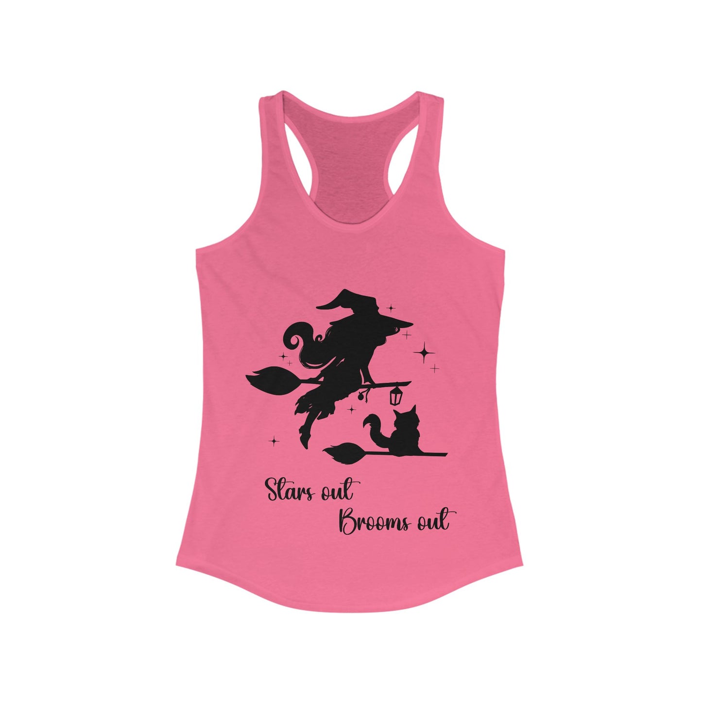 Dark Shadow Witch with Cat Women's Racerback Tank Top