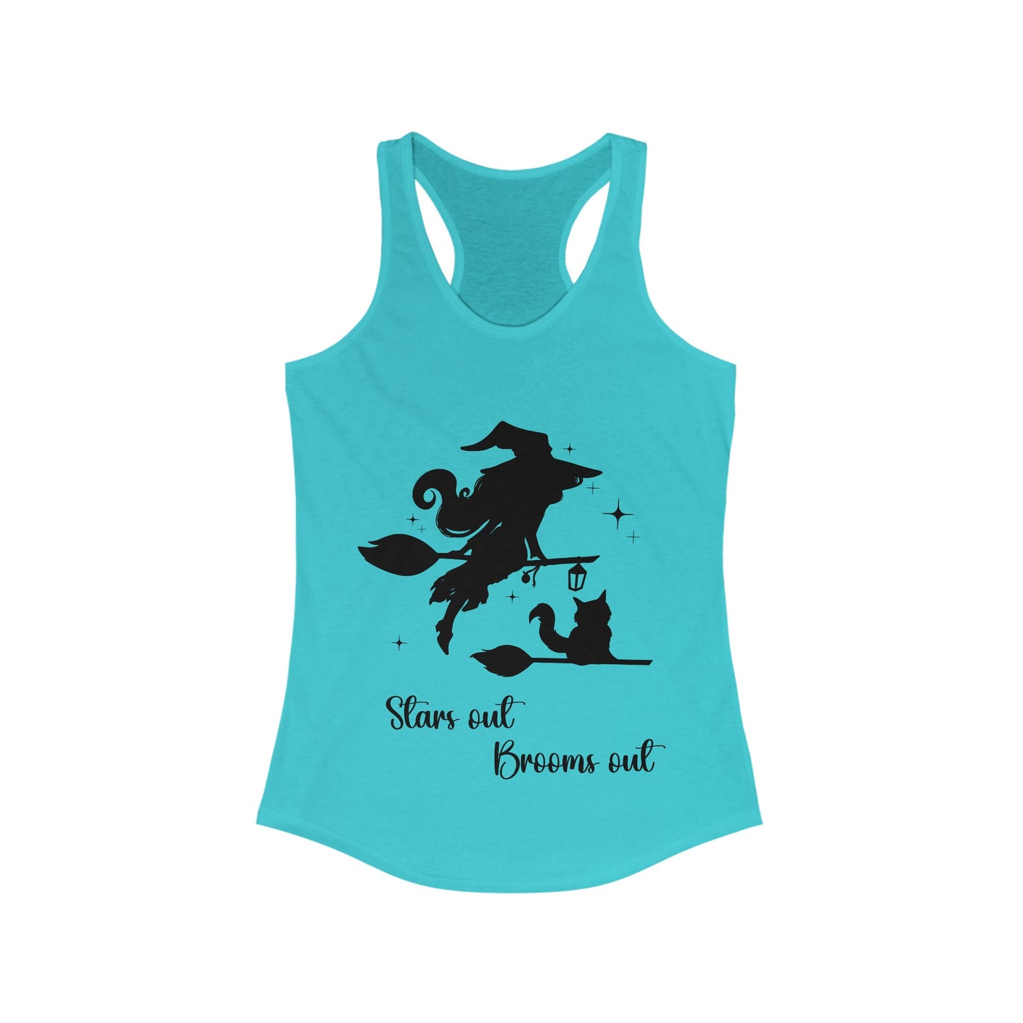 Dark Shadow Witch with Cat Women's Racerback Tank Top