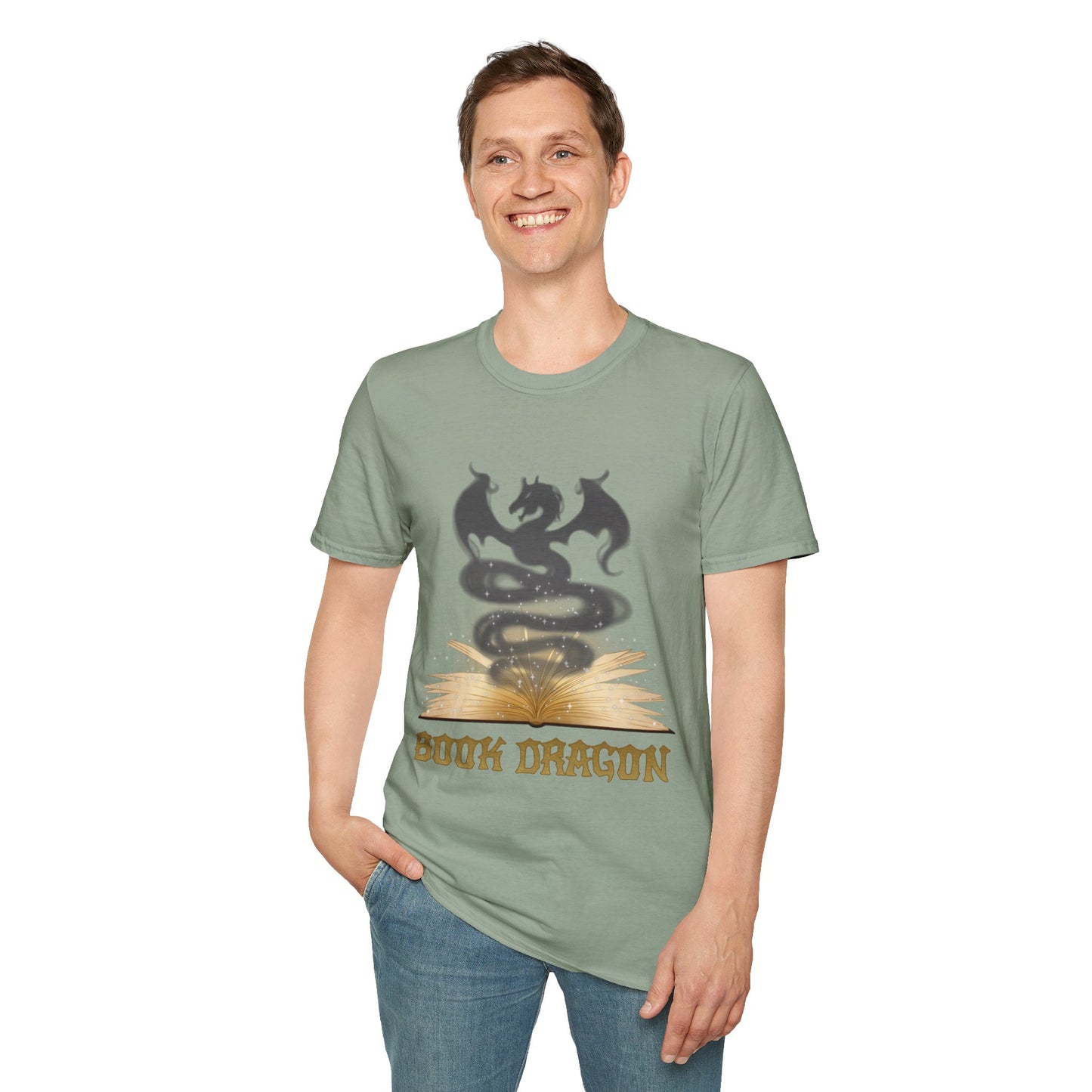 Book Dragon Unisex Softstyle T-Shirt XS-5XL