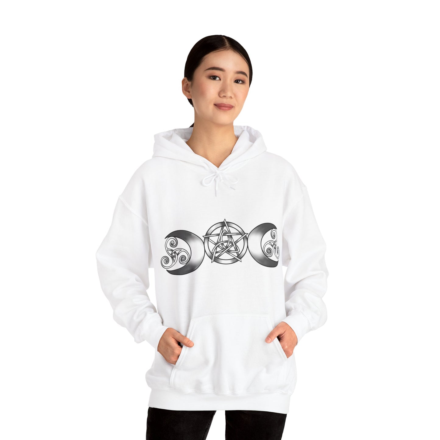 Triple Moon-Triquetra-Pentacle-Triskele Unisex Hoodie S-5XL
