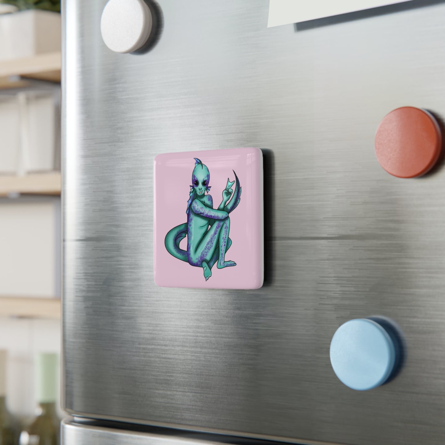 Lake Monster Porcelain Magnet