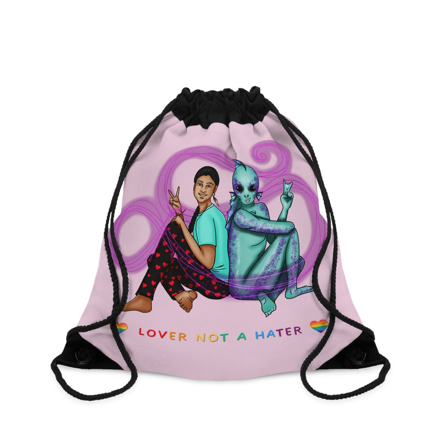 Lover not a Hater Drawstring Bag