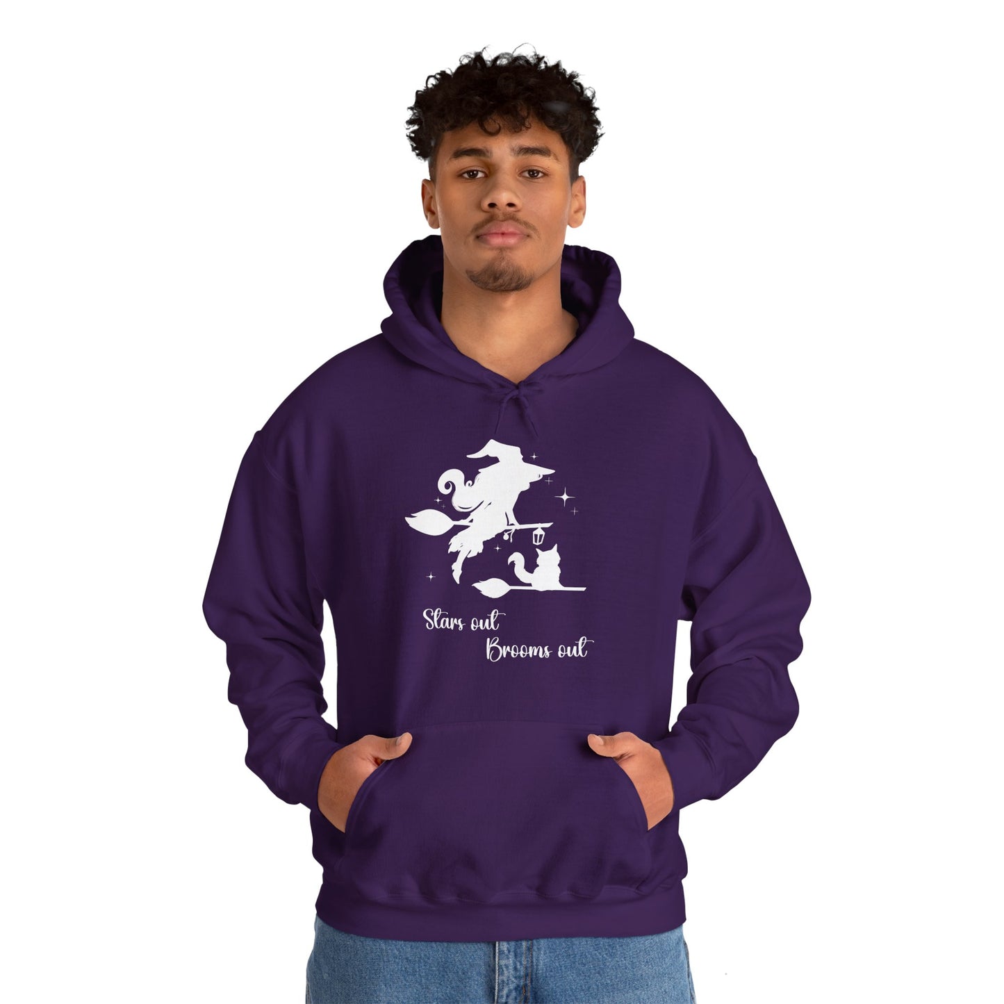 Light Shadow Witch with Cat Unisex Hoodie S-5XL