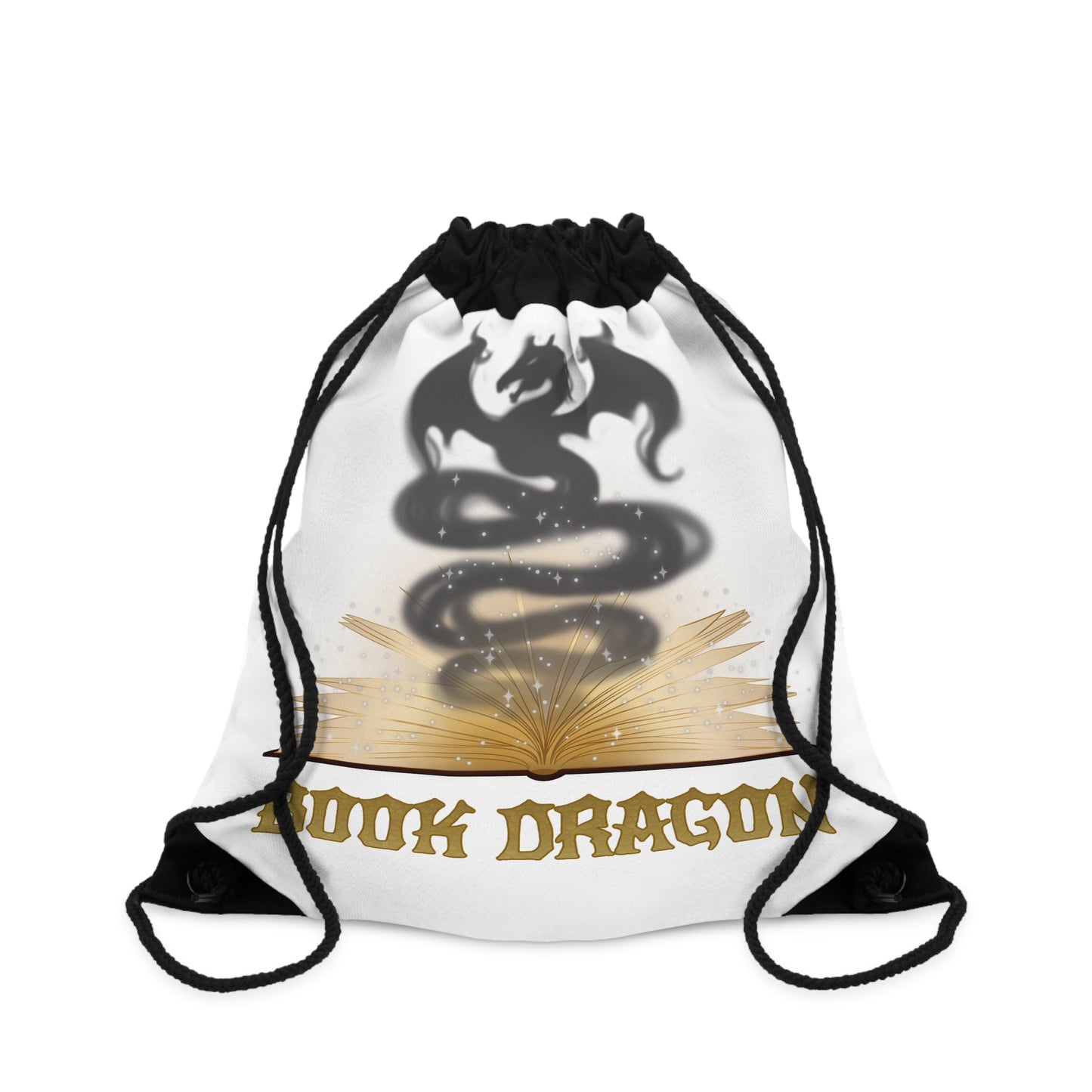 Book Dragon Drawstring Bag