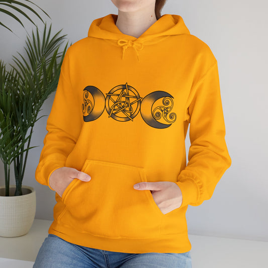 Triple Moon-Triquetra-Pentacle-Triskele Unisex Hoodie S-5XL