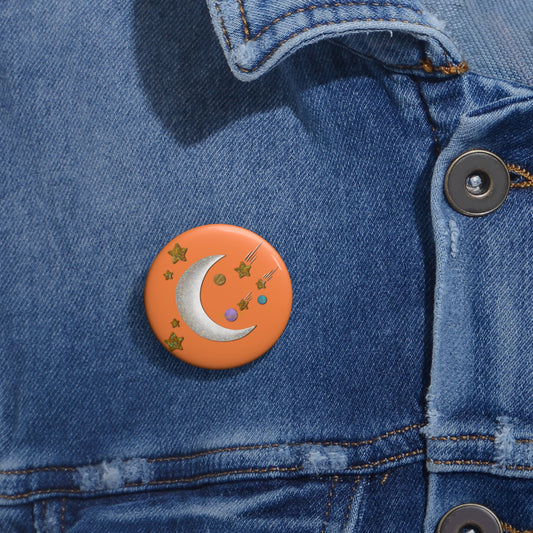 Writer's Imagination Button Pin (Moon/Stars)