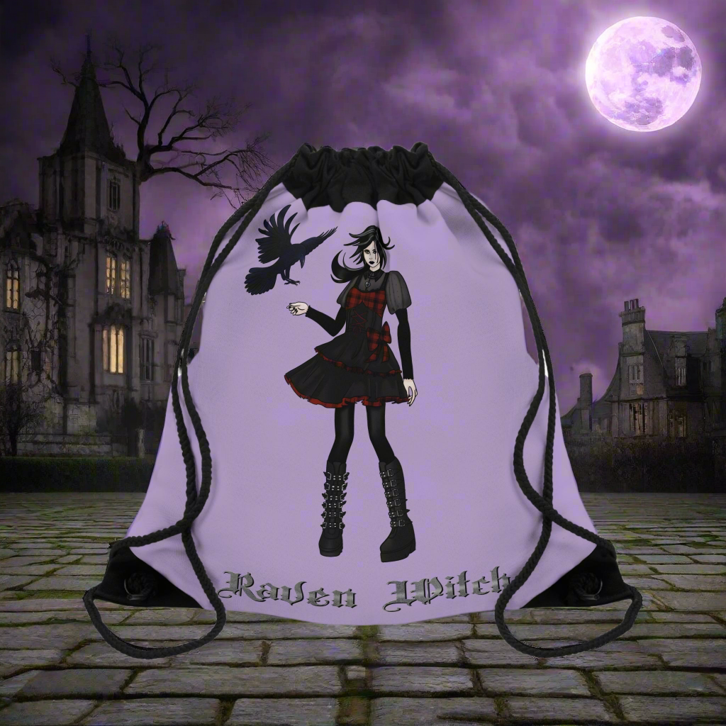 Raven Witch Drawstring Bag