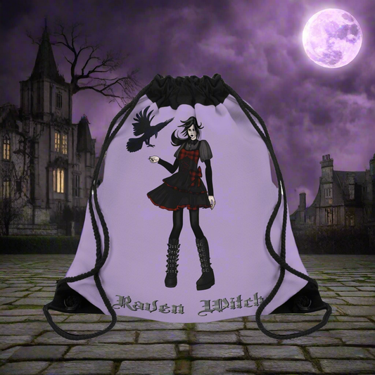Raven Witch Drawstring Bag