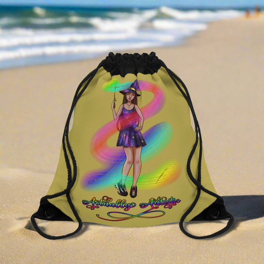 Actually Autistic Magical Witch Drawstring Bag