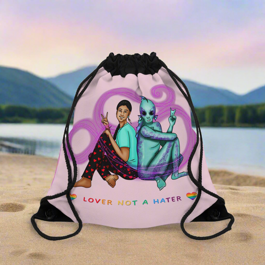 Lover not a Hater Drawstring Bag