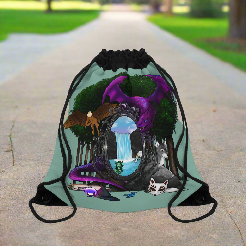 Portal to the Magic Mirror Drawstring Bag