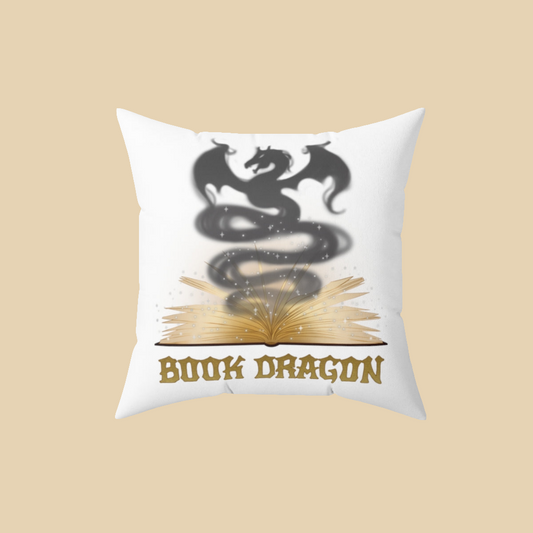 Book Dragon Decorative Pillow
