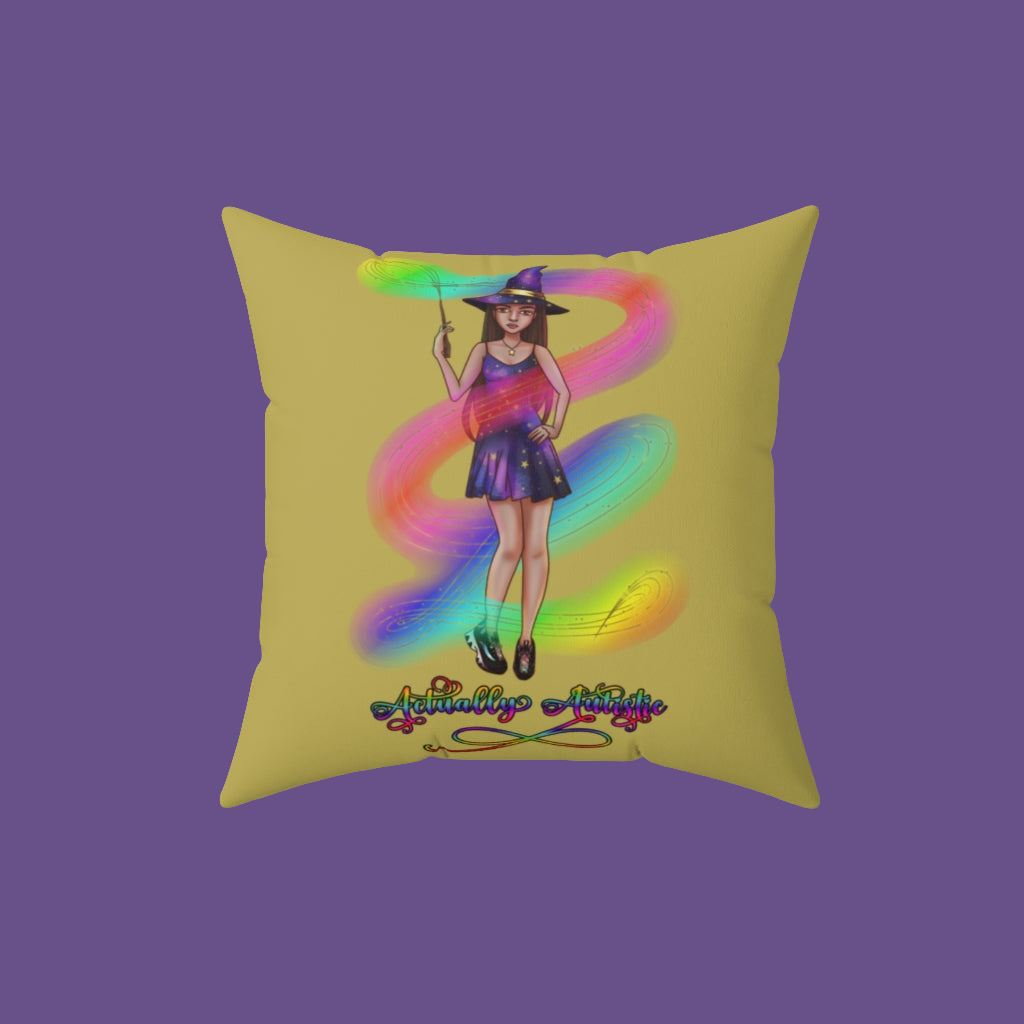 Actually Autistic Magical Witch Decorative Pillow