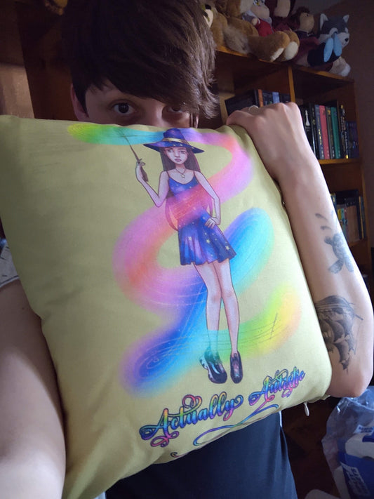 Actually Autistic Magical Witch Decorative Pillow