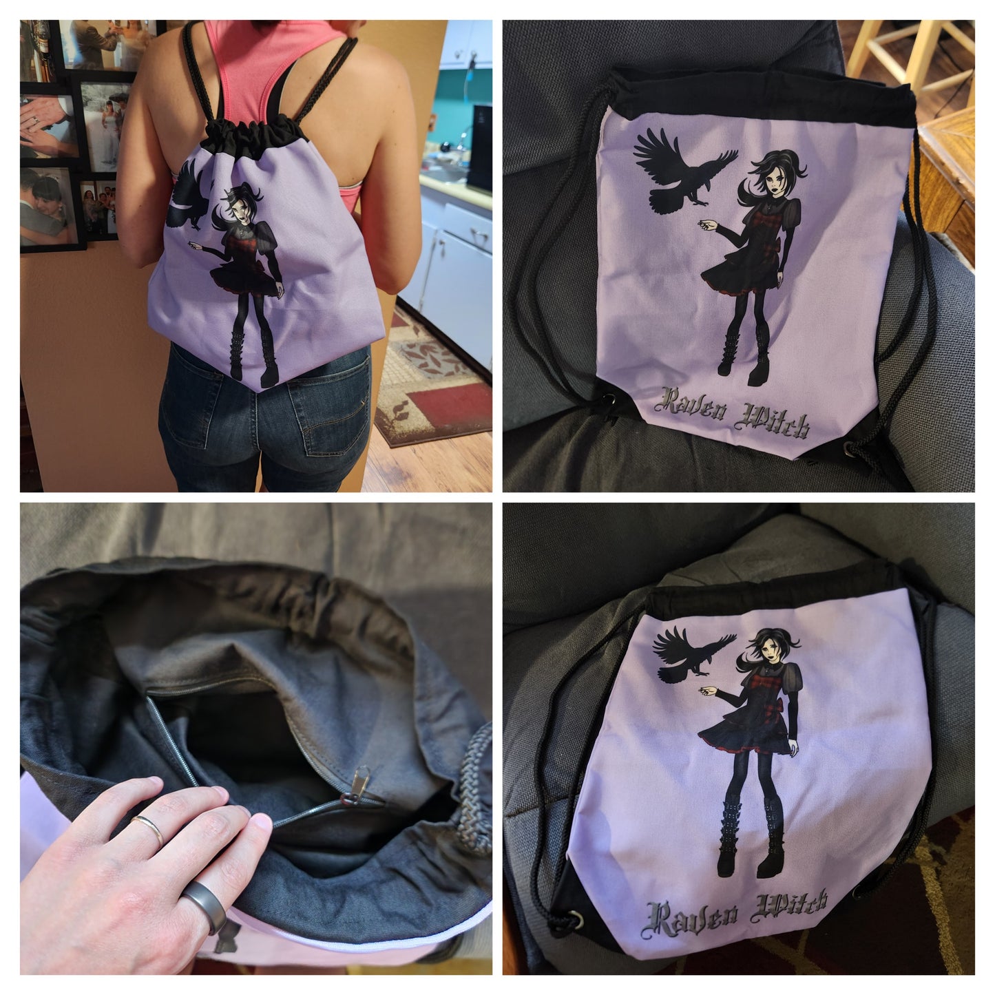 Raven Witch Drawstring Bag