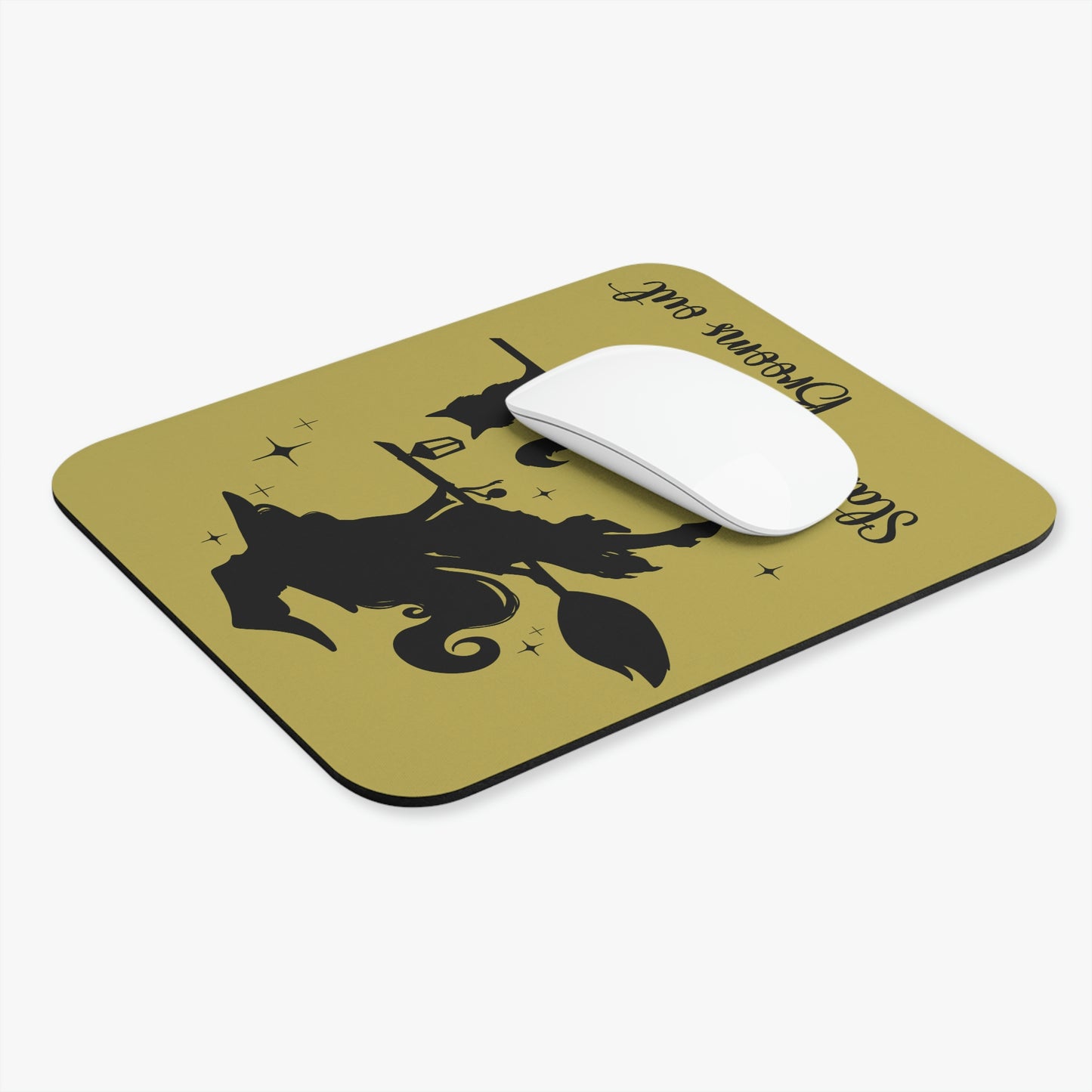 Dark Shadow Witch with Cat Mouse Pad